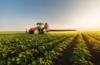 red tractor in a field