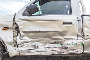 side of truck that has been hit